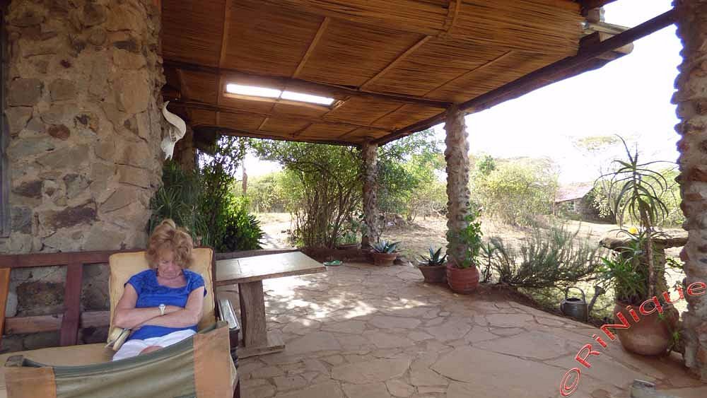 Silole Cottage verandah surrounded by lush greenery